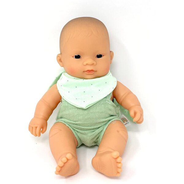 Miniland Forest Jungen-Kleidungsset für 21-cm-Puppen – Overall und Schal-Set