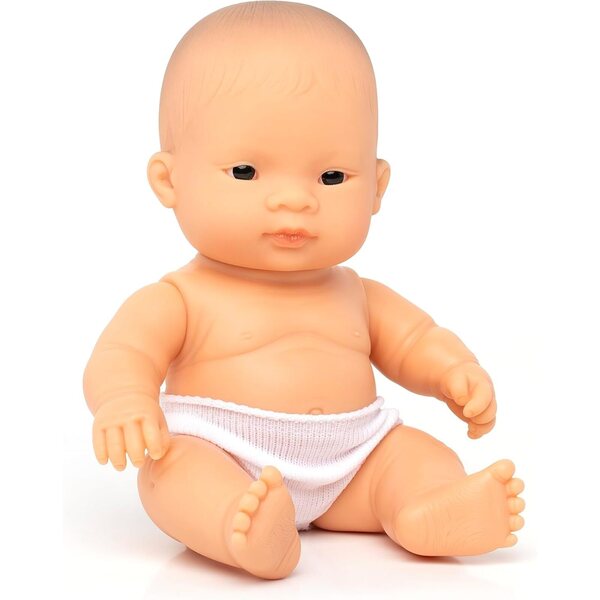 Miniland Asiatisches Baby-Puppe, 21 cm, aus Vinyl, flexibel und anatomisch korrekt