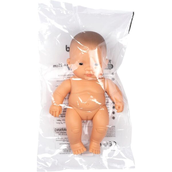 Miniland Poupée asiatique fille 21 cm en vinyle souple et flexible, anatomiquement correcte