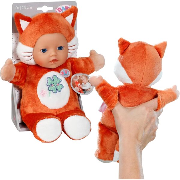 BABY Born Puppe Fuchs 26 cm weich mit Fingertaschen, perfekt für Neugeborene