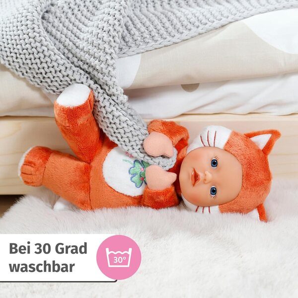 BABY Born Puppe Fuchs 26 cm weich mit Fingertaschen, perfekt für Neugeborene