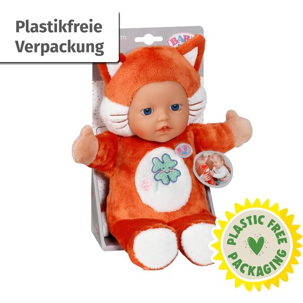 BABY Born Puppe Fuchs 26 cm weich mit Fingertaschen, perfekt für Neugeborene
