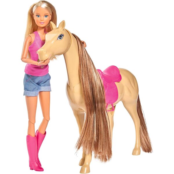 Steffi Love Lovely Horse 29cm: Reiterin-Puppe mit Pferd und Magnetfunktion