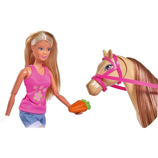 Steffi Love Lovely Horse 29cm: Reiterin-Puppe mit Pferd und Magnetfunktion