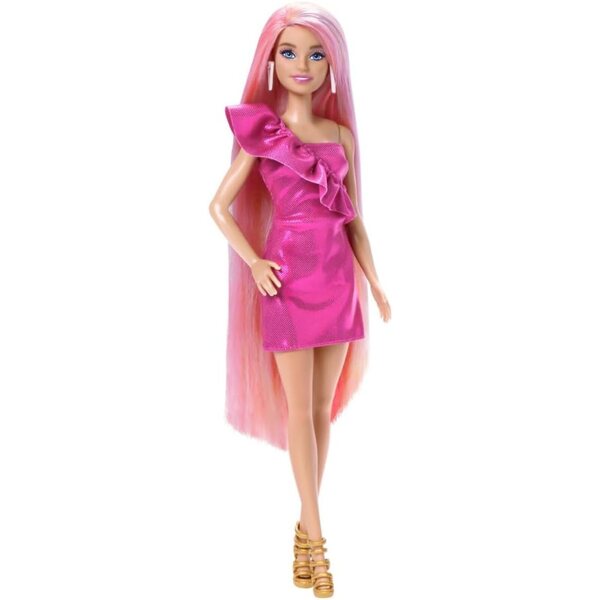 Barbie Totally Hair mit langen Regenbogenhaaren und 10 Modeaccessoires für Kinder ab 3 Jahren
