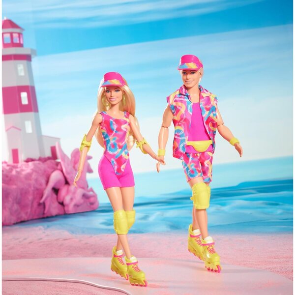 Barbie The Movie Ken in Outfit Neon e Skating con Impala-Inlineskates Retro