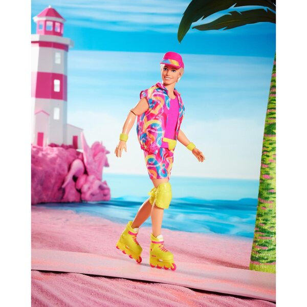 Barbie The Movie Ken in Outfit Neon e Skating con Impala-Inlineskates Retro