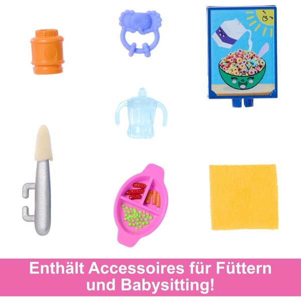 Barbie Skipper Babysitter-Set mit Farbwechseleffekt und komplettem Zubehör