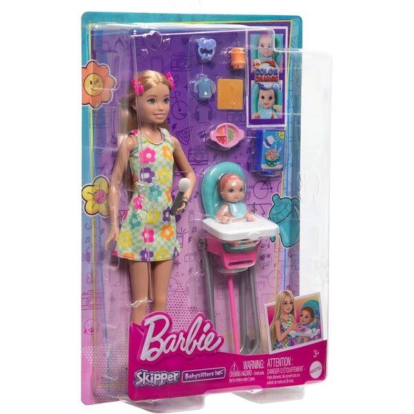 Barbie Skipper Babysitter-Set mit Farbwechseleffekt und komplettem Zubehör