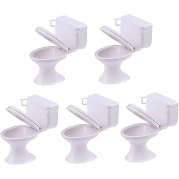 Set 5 toilette bagno vintage in miniatura per casa delle bambole, accessori decorativi