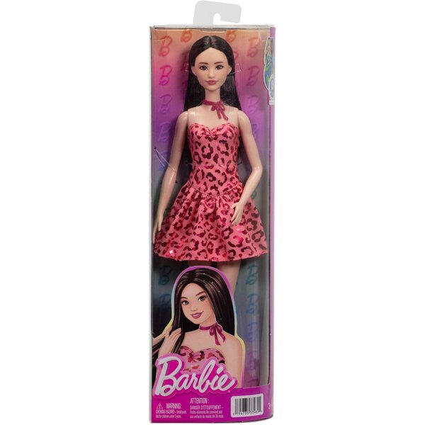 Barbie Fashionistas Puppe Nr. 246 in rosa Kleid mit gepunkteten und trendigen Accessoires
