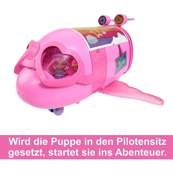 Barbie Extra Fly: Luxuriöses rosa Flugzeug mit Mini-Puppe und 15 Reisezubehörteilen