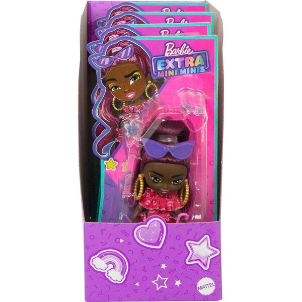 Barbie Extra Mini Minis Puppe mit Zubehör für Kinder ab 3 Jahren – rotes Outfit und rote Haare