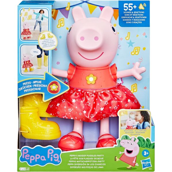 Peppa Pig Bambola Interattiva Peppas pozzanghere di fango-Party con Suoni e Musica