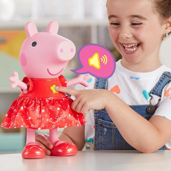 Peppa Pig Bambola Interattiva Peppas pozzanghere di fango-Party con Suoni e Musica
