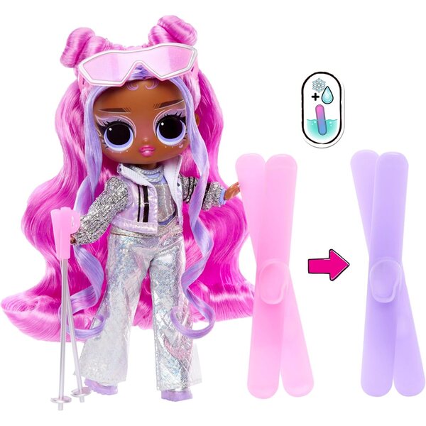 LOL. Überraschung! Violet Snow: Winter-Tween-Puppe mit farbwechselnden Skiern und mehr als 10 Zubehörteilen