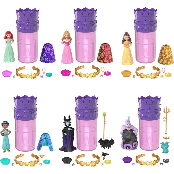 Mattel Disney Princess Royal Color Reveal: kleine Puppen mit 6 Überraschungen zum Entdecken