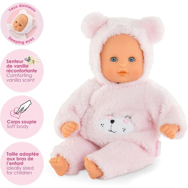 Corolle Calin weicher Poupée-Teddybär 30 cm mit Kleid und Vanilleduft