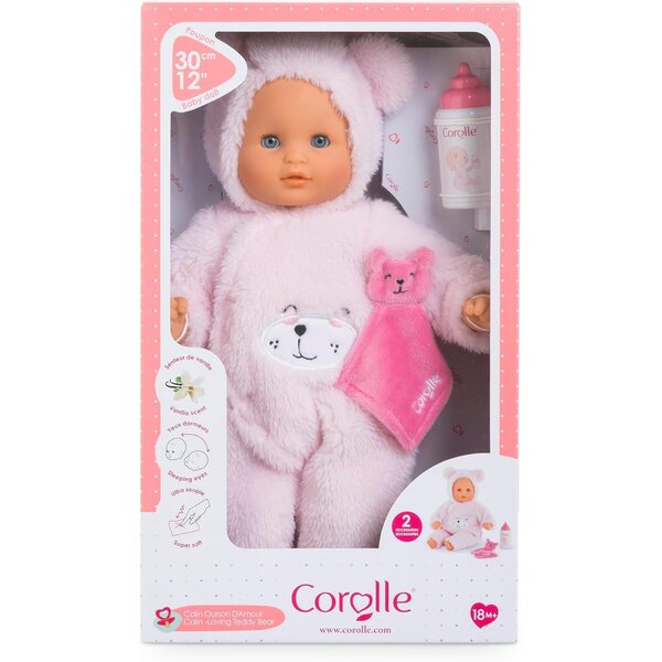 Corolle Calin weicher Poupée-Teddybär 30 cm mit Kleid und Vanilleduft