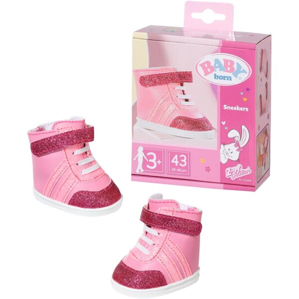 BABY born Sneakers rosa per bambole 43 cm con glitter e chiusura a strappo