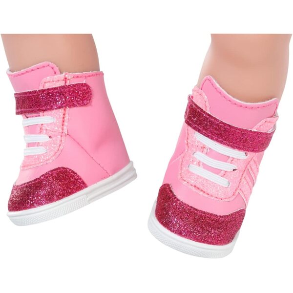 BABY born Sneakers rosa per bambole 43 cm con glitter e chiusura a strappo
