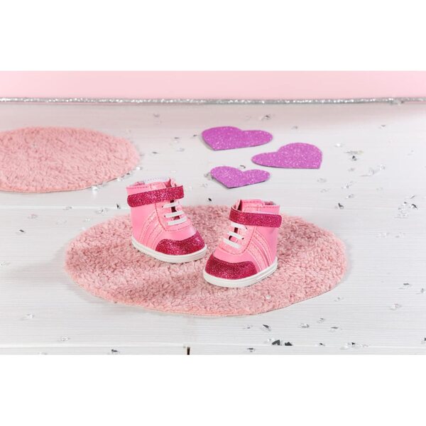 BABY born Sneakers rosa per bambole 43 cm con glitter e chiusura a strappo