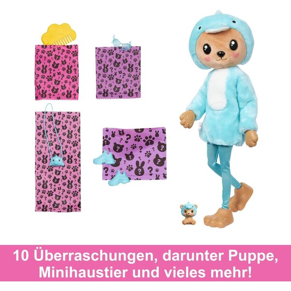 Barbie Cutie Reveal-Kostüm – 10 Überraschungen, Farbwechsel, Minitier und Outfit