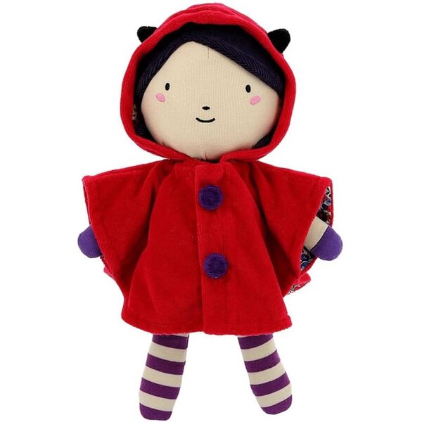 Petitcollin Stoffpuppe Le Petit Chaperon Rouge 28 cm, doux et moelleux, pour les enfants à partir de 10 mois