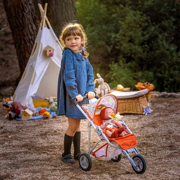 JC Toys Neugeborene Puppe 38 cm, weiches Vinyl, Natur, mit Kleidung, Schnuller und Stofftier