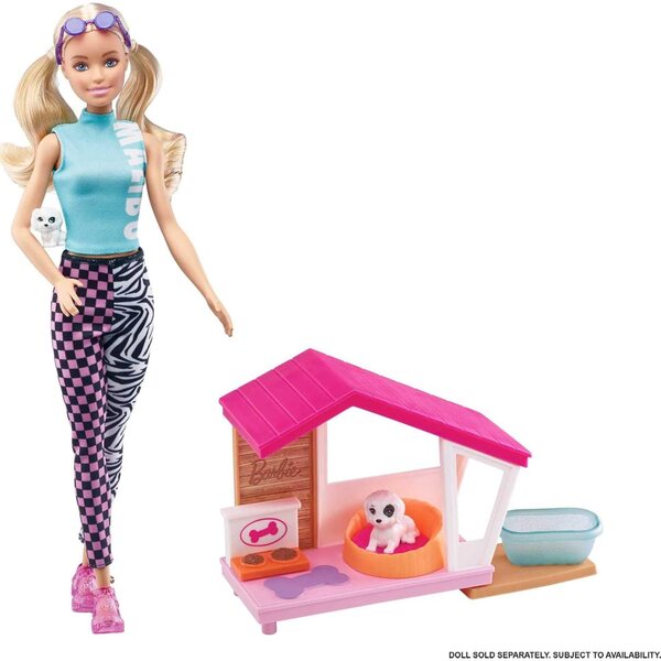 Barbie Mini Gioco con 2 Cuccioli, Casetta e Accessori - Età 3-7 Anni