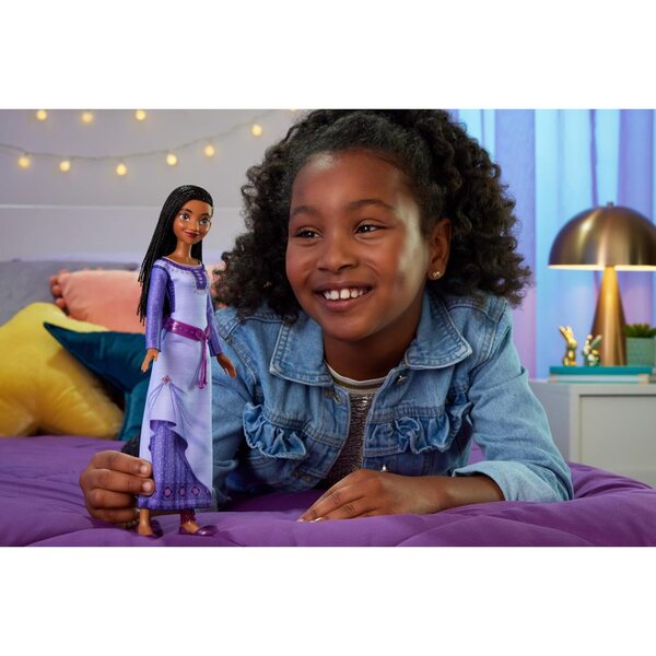 Mattel Disney Wish Asha von Rosas bambola moda con capelli naturali e abiti estraibili
