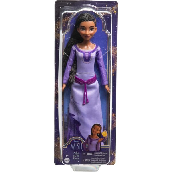 Mattel Disney Wish Asha von Rosas bambola moda con capelli naturali e abiti estraibili