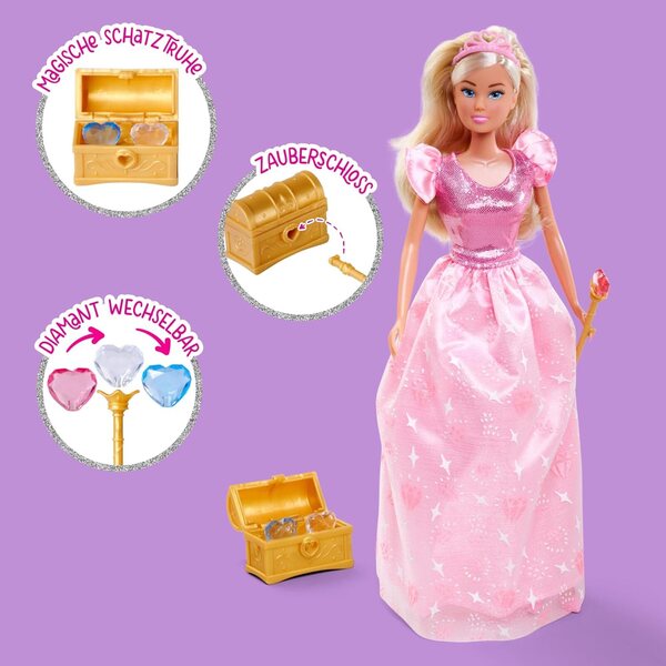 Steffi Love Princess Diamond bambola principessa con scrigno magico e scettro 29cm