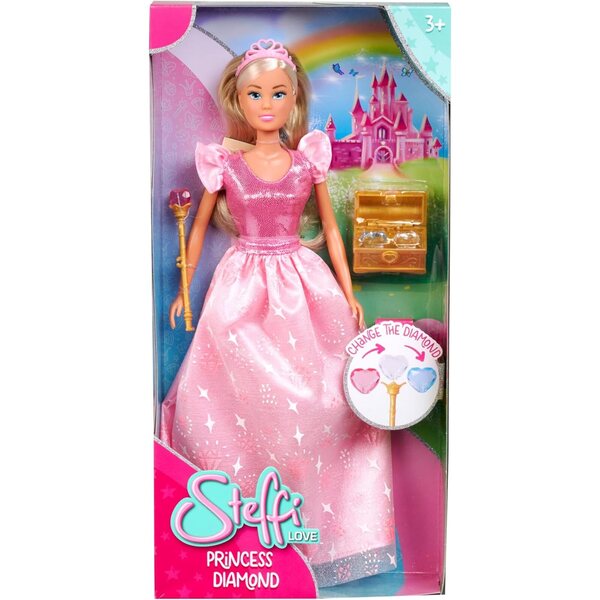 Steffi Love Princess Diamond bambola principessa con scrigno magico e scettro 29cm