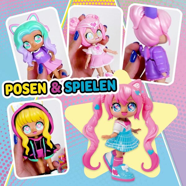 Animakii-Puppenset mit Einhorn und Fledermaus: über 32 Kombinationen, ab 5 Jahren, kreativ und anpassbar