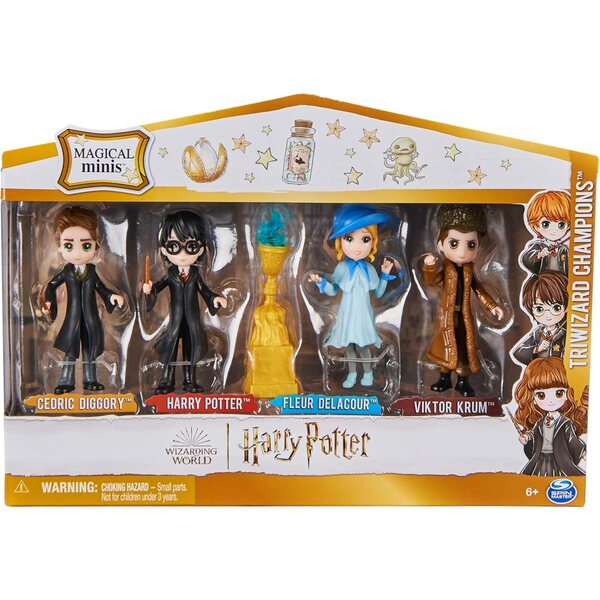 Multipack 4 Harry-Potter-Figuren 8 cm – Three Wizards Tournament Champions mit Zubehör