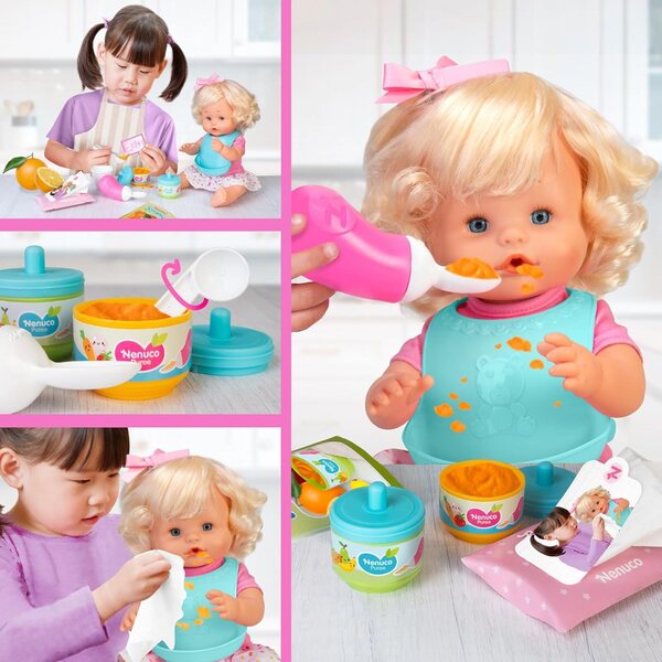 Nenuco Prima Pappa 35 cm Puppe mit Zubehör für die erste Mahlzeit, ideal ab 3 Jahren