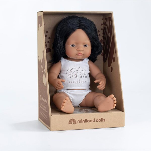 Miniland-Puppe, 38 cm, südamerikanisches Mädchen mit Vanilleduft, hergestellt in Spanien