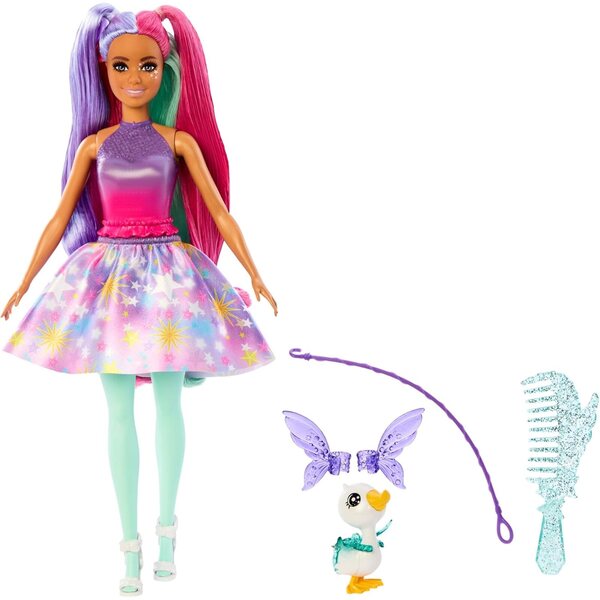 Barbie A Touch of Magic Fantasy-Puppe mit Zubehör, Tier und magischem Outfit