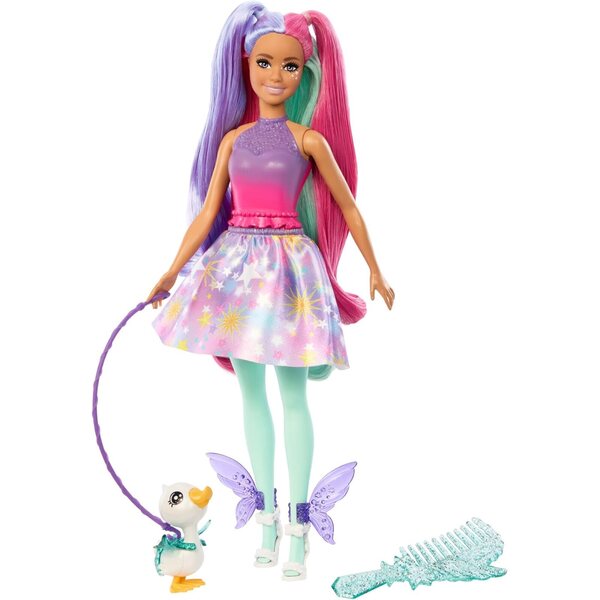 Barbie A Touch of Magic Fantasy-Puppe mit Zubehör, Tier und magischem Outfit