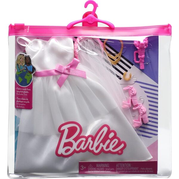 Barbie Fashion-Pack Set Abito da Sposa con Accessori per Bambole Barbie e Ken