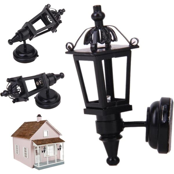 Vintage Metall-Wandlampe für 1/12 Puppenhaus, batteriebetrieben