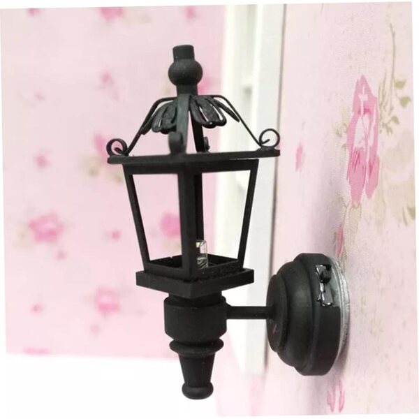 Vintage Metall-Wandlampe für 1/12 Puppenhaus, batteriebetrieben