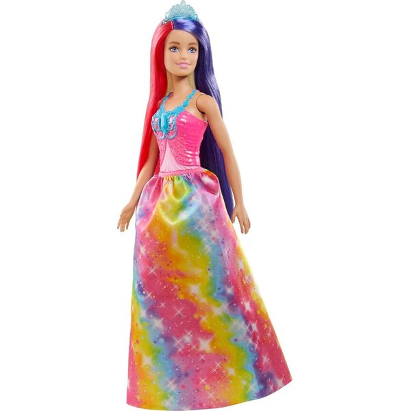 Barbie Dreamtopia Regenbogenkönigin mit langen Haaren und Styling-Zubehör