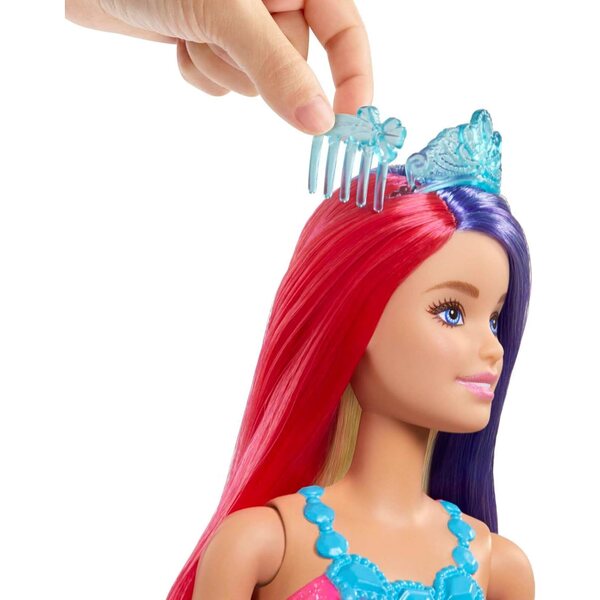 Barbie Dreamtopia Regenbogenkönigin mit langen Haaren und Styling-Zubehör