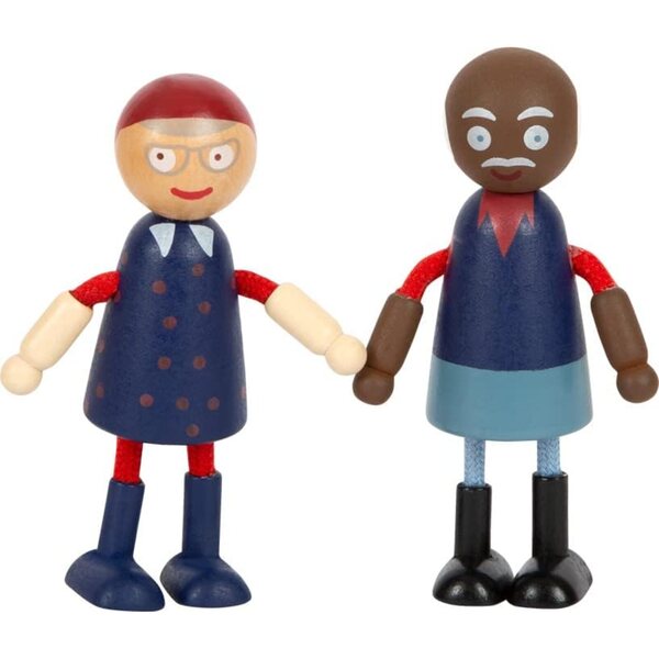 small foot Family of Diversity Klapppuppen aus Holz mit Kinderwagen und Zubehör