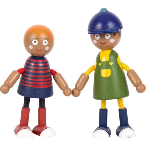small foot Family of Diversity Klapppuppen aus Holz mit Kinderwagen und Zubehör