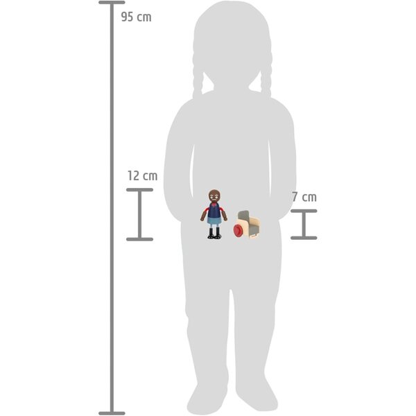 small foot Family of Diversity Klapppuppen aus Holz mit Kinderwagen und Zubehör