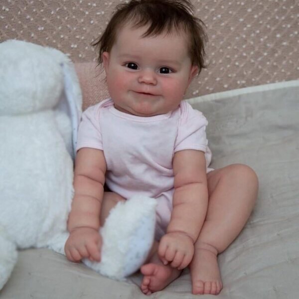 Lonian Reborn Baby Puppe 50 cm aus weichem Silikon mit braunen Augen und Zubehör