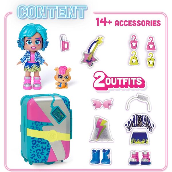 KOOKYLOOS Suzie's Suitcase: Poupée exclusive avec valise et plus de 14 accessoires mode